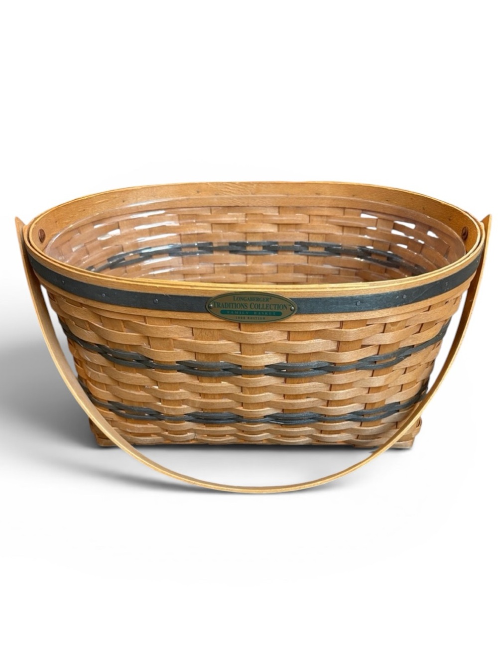 Longaberger Family Basket with Handle Oval & Protector 16”